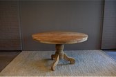 Meubelplaats Ronde Eettafel Teakhout met Bolpoot Bali Ø160 cm - Massief Hout - Elegante Afwerking