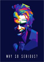 Allernieuwste.nl® Canvas Schilderij Joker Why So Serious - Modern Realistisch - Film - 50 x 70 cm - Kleur