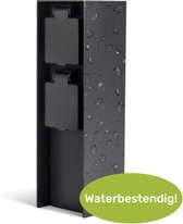 Luft Tuinstopcontact - 2 Stopcontacten - Buiten - Waterdicht - Paal - Doos - Contact - IP44 - Mat zwart