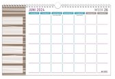 MGPcards - 18 Maanden Familieplanner 2024-2025 - 6 Personen - Kalender - Familyplanner - 34 x 24,5 cm - Lichtbruin
