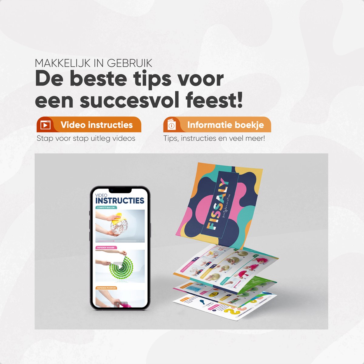 Fissaly 108 Stuks Nederland Oranje Decoratie Set – Feest Verjaardag Versiering met Ballonnen, Vlaggetjes & Slinger – Thema Feest – Ik hou van Holland - WK Voetbal — afbeelding 7