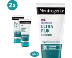 Neutrogena Hydraterende Voetcrème - Noorse Formule - voetencrème voor zeer droge en beschadigde voeten - klovenzalf - 2 x 100 ml