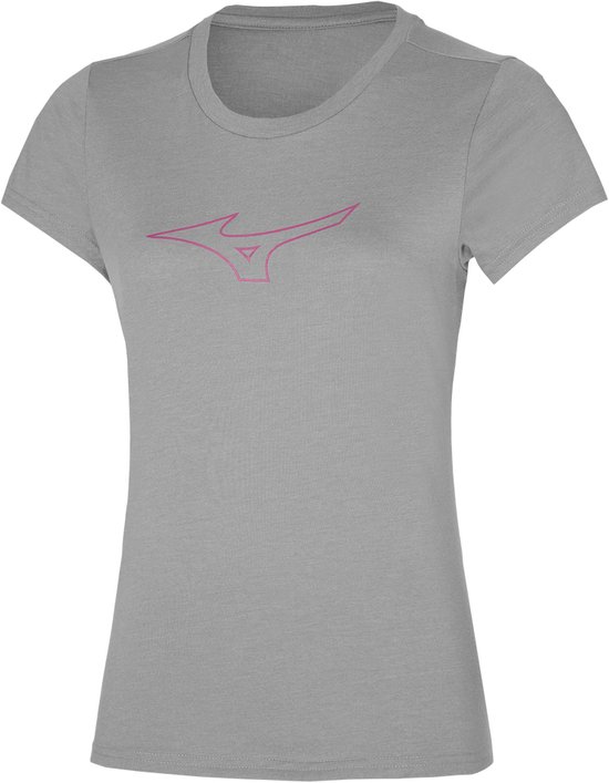 Mizuno sportshirt RB Logo Tee | Grijs met Wit logo (Maat: M)