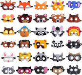 Fissaly ® 24 pièces Masques Animaux de la jungle pour les fêtes d'enfants et les Fissaly - Décoration de costume de Safari