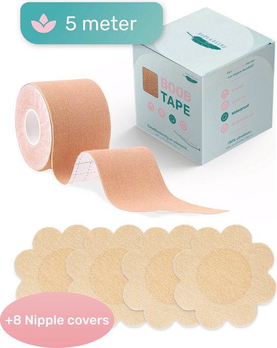 Soft & Silky Boob Tape + Nipple cover - 8 Tepel - Plakkers - Stickers - Borst - Plak - BH - Bra - Fashion - Tape - Push up