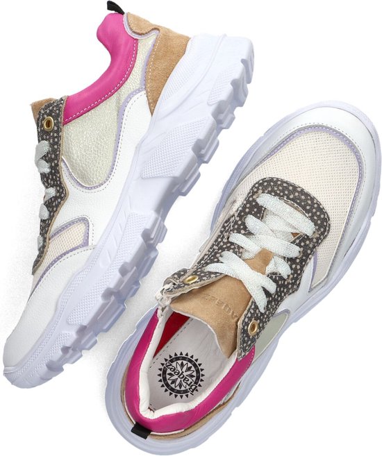 Braqeez Reece Run Lage sneakers - Leren Sneaker - Meisjes - Beige - Maat 37