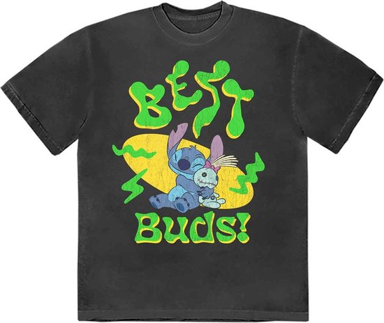 Disney Lilo & Stitch - Stitch Best Buds Heren T-shirt - 2XL - Zwart