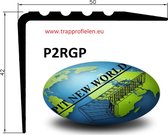 Trapneusprofiel Zelfklevend trapprofiel PVC Rubber - 50x42mm X GRIJS Lengte 110cm - Rubber hoekprofiel - trapneus - rubber hoekprofiel - traptrede profiel