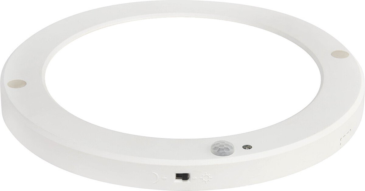 LED Plafondlamp met Bewegingssensor + Dag en Nacht Sensor - 18W - Helder/Koud Wit 6500K - 360° Zichthoek - Opbouw/Inbouw - Rond - Mat Wit