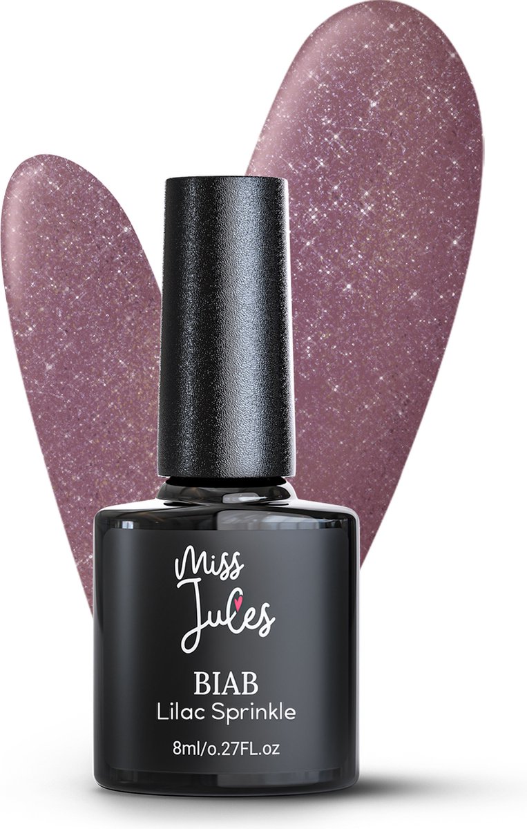 Goedkoopste Miss Jules® BIAB – Builder in a Bottle – BIAB Nagel Builder Gel - Glitter - Paars - HEMA & TPO Free