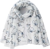 Emilie scarves - sjaal - voorjaar zomer - wit - ankerprint blauw - marine look