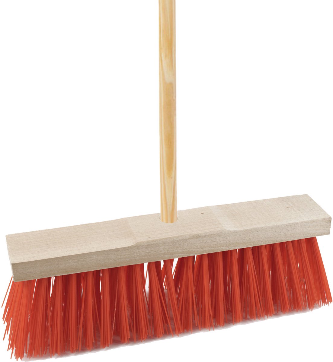 Goedkoopste Sorex Bezem buiten - 32 cm - rood - steel 140 cm - harde bezem - straatbezem