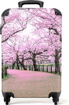 NoBoringSuitcases.com® Valise - Sakura - Blossom Tree - Rose - Fleurs - Printemps - Convient en 55x40x20 cm et 55x35x25 cm - Bagage à main - Trolley - Valise photo - Taille cabine - Imprimé