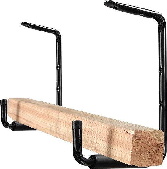 Locawaya 6-delig Overhead Garage Opslaghaken, Heavy Duty Garage Opslagrek, Muurbevestigde Ladderhaken, Utility Plafondhaken en Organizer voor Hout, Gereedschap, Fiets