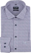 OLYMP - Chemise Luxor Imprimé Violet - Homme - Taille 43 - Coupe moderne