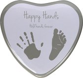 Happy Hands - 2D Heart Shape - Hand/Voet afdruk - Hartvorming blikje - Zilver