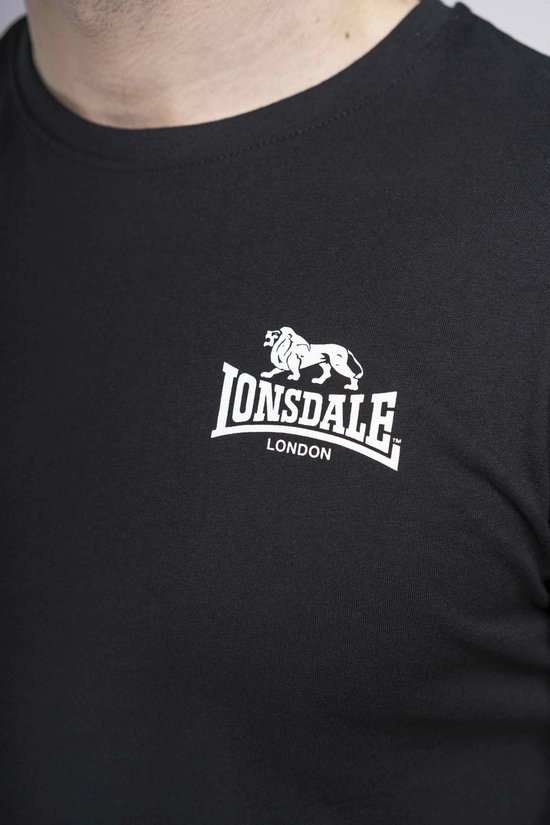 Lonsdale T-Shirt Warlingham T-Shirt normale Passform Black-XXL
