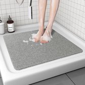 SHOP YOLO-Douchemat antislip voor douche - 80 x 80 cm-badmat-PVC-luchtfa-massage douchematten met afvoergaten -Grijs