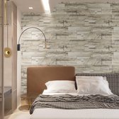 Plakfolie steenlook zelfklevend 60 cm x 900 cm vintage behang steenpatroon meubelfolie baksteenlook beige wanddecoratie woonkamer slaapkamer keukenbehang afwasbaar wandbehang badkamer behang