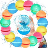 15 herbruikbare waterballonnen met zelfsluitende functie - Spatballen voor kinderen en volwassenen - Zomer speelgoed voor buiten - Waterpark, zwembad, strandfeest - Inclusief siliconen waterbomset