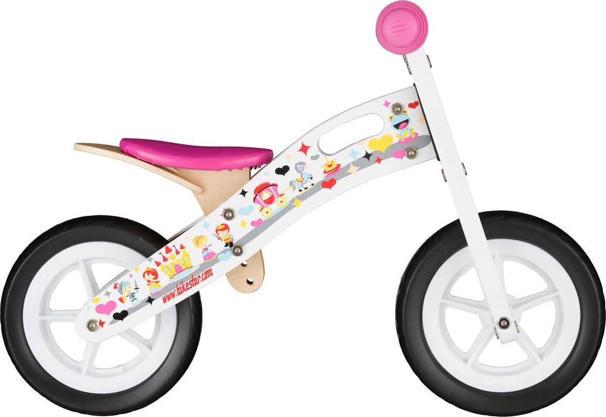 Bikestar houten loopfiets 10 inch wielen prinses