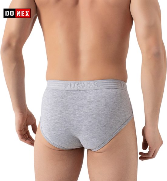 Lot de 3 slips homme DONEX® - Basic - Katoen - Grijs - Taille M