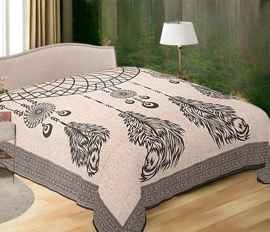 2 persoons sprei - dunne sprei - dun laken - dromenvanger - Mandala - zomer deken - Duurzaam katoen/polyester