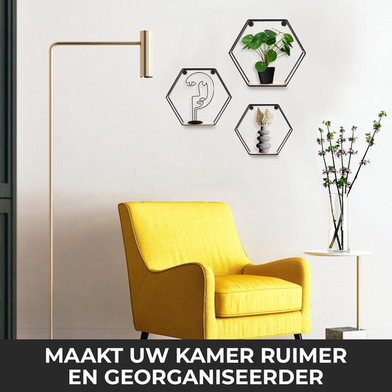 Vind hexagon wandplank in Huis en Inrichting op