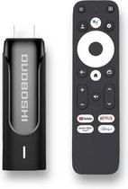 Duoboshi G1 4K TV Stick - Google Gecertificeerde Multimedia Stick - Google TV - Dolby Audio - Google Assistant - Chromecast Ingebouwd - Dual Band - Zwart