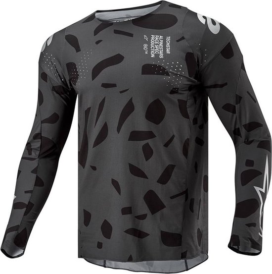 Alpinestars Techstar Graphite Jersey Zwart Camo - Maat S -