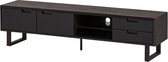 TV-meubel Manuel 200 cm Acacia - zwart | Meubelplaats