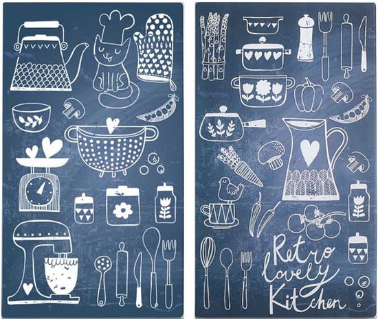 ZELLER Afdekplaat fornuis, LOVELY KITCHEN - 2 stuks