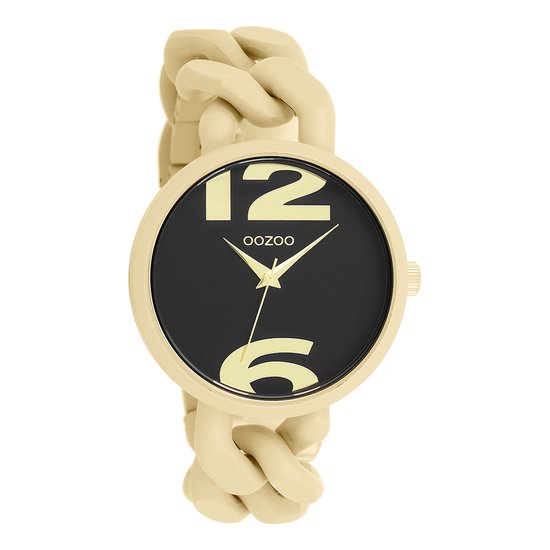 OOZOO Timepieces - Montre OOZOO dorée avec bracelet à gros maillons dorés - C11266