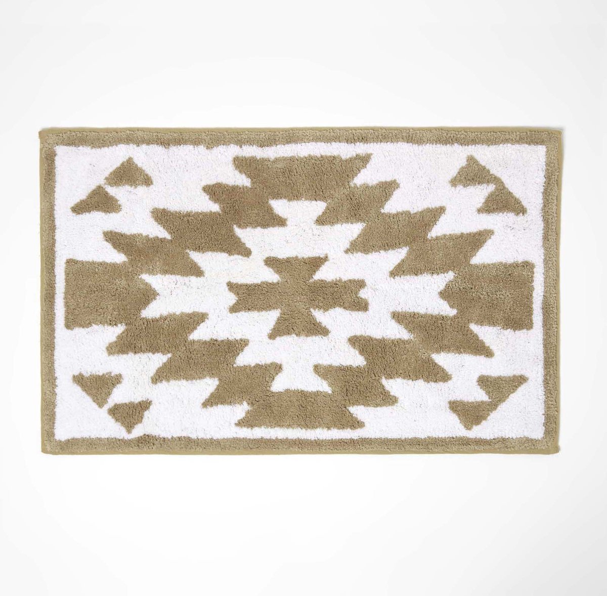 Homescapes badmat beige-wit patroon, 50 x 80 cm - katoenen badmat