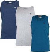 3-Pack Donnay Muscle shirt (589006) - Tanktop - Heren - Navy/Grey-marl/Petrol (628) - maat 4XL
