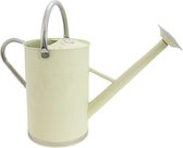Vintage gieter 9 liter crèmekleurig gegalvaniseerde stalen kan met 2 handgrepen in klassieke Engelse stijl Watering Can