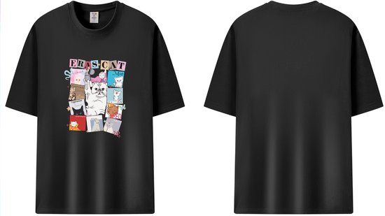 Taylor Swift eras tour 2024 Cat shirt - Chemises de concert, chemise de film et chemise de fan pour adultes, jeunes et enfants - noir - Taille M