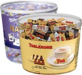 Milka Naps and Toblerone Mix 1900g - 2 Pièces - Boîte à bonbons - Boîte de fête - Enfants - Pack économique