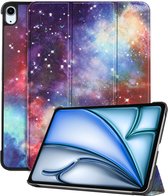 Hoes Geschikt voor iPad Air 2024 (11 inch) Hoes Book Case Hoesje Trifold Cover - Hoesje Geschikt voor iPad Air 6 (11 inch) Hoesje Bookcase - Galaxy