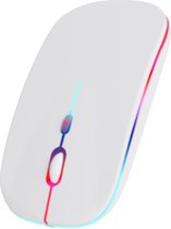 Bol.com Nuvance - Draadloze Muis LED - Bluetooth - Ergonomisch - Laptop en gaming - Draadloos - Wit aanbieding