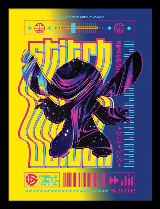 Ingelijste Poster Stitch Techno 30x40cm