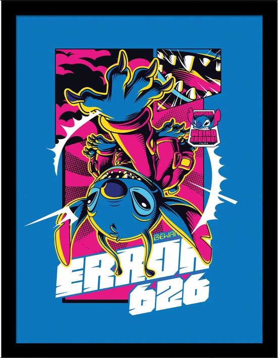 Ingelijste Poster Stitch Comic Error 30x40cm