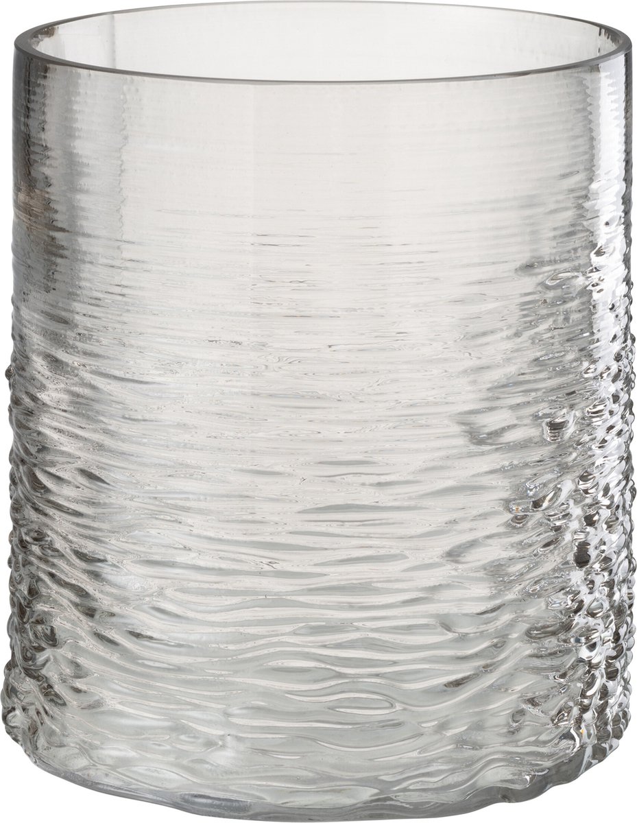 J-Line windlicht Zee - glas - grijs - small