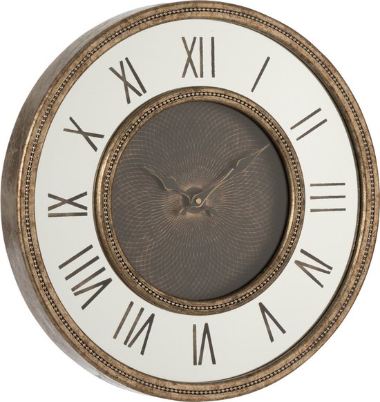 J-line horloge Chiffres Romains - bois - or - Ø 47 cm - LED