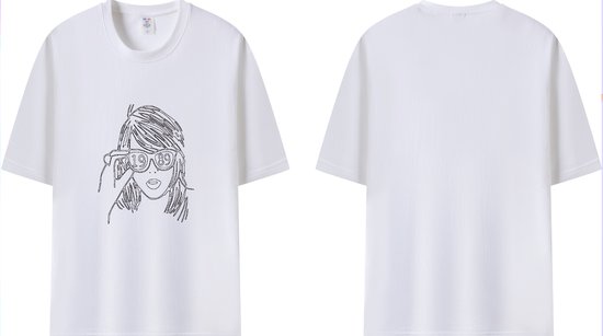 T-shirt Taylor Swift - chemise de fan pour adultes, jeunes et enfants - Wit- Taille M