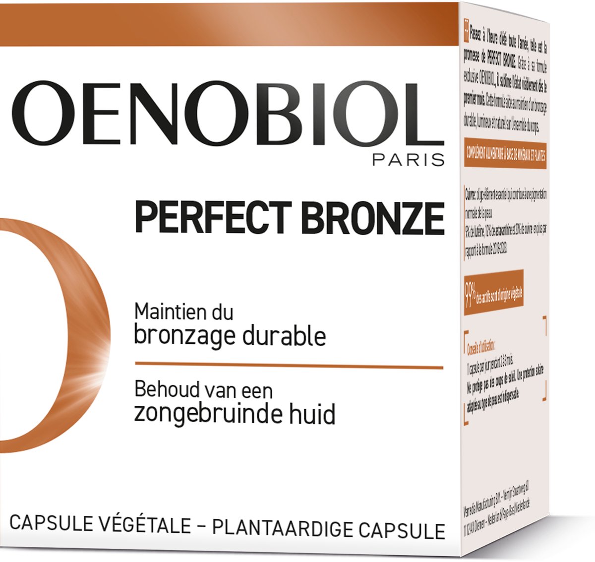 Goedkoopste Oenobiol Perfect Bronze 30 Bruinings Capsules - Bruiningsversneller - Bruinen zonder zon - 30 caps