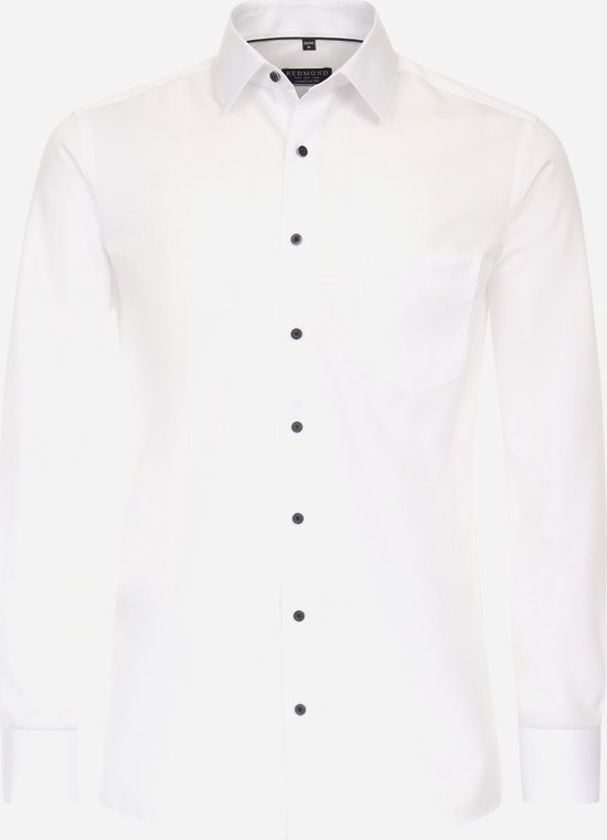 Redmond comfort fit overhemd - popeline - wit - Strijkvriendelijk - Boordmaat: 51/52