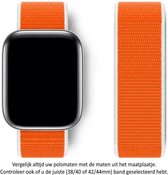 Oranje Boven - Nederlandse Wimpel - Oranje Supporter - Nylon Horloge Bandje Geschikt voor Apple Watch 1, 2, 3, 4, 5, 6, 7, 8, SE & Nike+, 38mm, 40mm & 41mm "Vrouwenbreedte" Series - Zacht Geweven Nylon - 38 mm, 40 mm en 41 mm