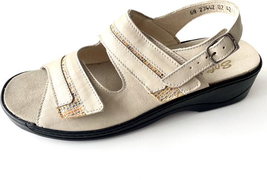 Softline Fidelio Comfort Dames Sandalen met uitneembaar voetbed, Maat 42, Beige