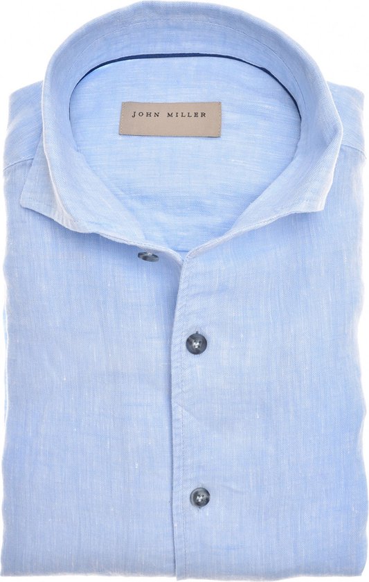 John Miller overhemd mouwlengte 7 lichtblauw